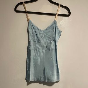 Helmut Lang Blue Silk Cami Tank